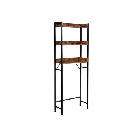 Toiletplank met 3 Open Planken en Stalen Frame