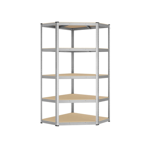 Metalen Hoekstelling met 5 Verstelbare Planken, 70 x 70 x 180 cm