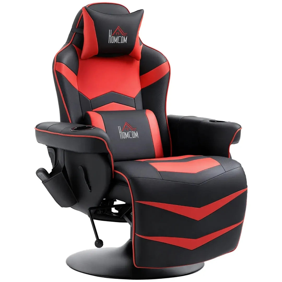 Gamingstoel met Massagefunctie, Voetsteun en Verstelbare Rugleuning