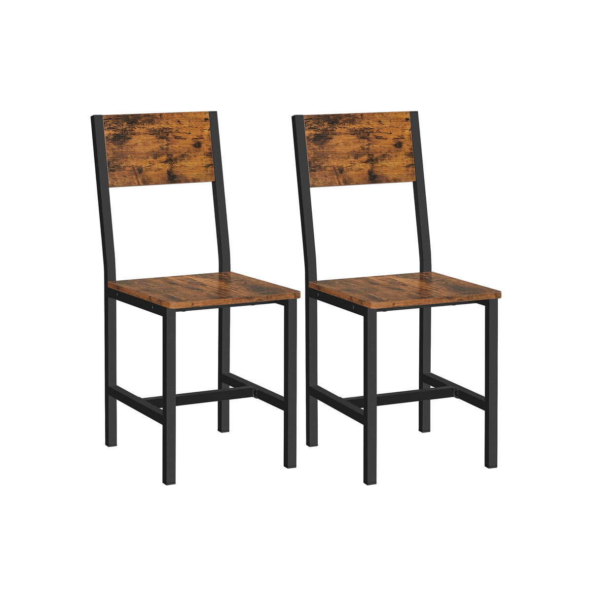 Eetkamerstoel met Metalen Frame in Industriële Stijl, Set van 2