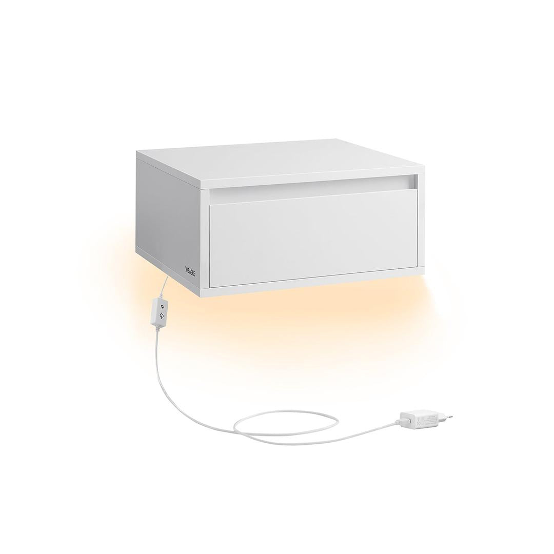 Hangend Nachtkastje Met Verlichting en Lade Voor Slaapkamer