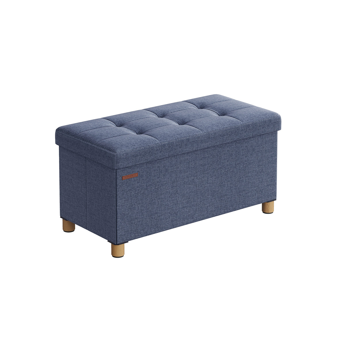 Opbergbank met Deksel en Houten Poten, 76 of 110 cm