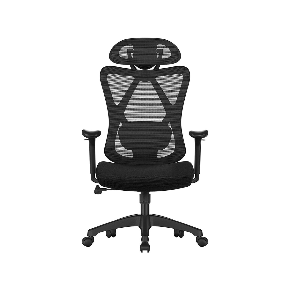 Ergonomische Bureaustoel met Verstelbare Lendensteun en Hoofdsteun, Netrugleuning tot 150 kg
