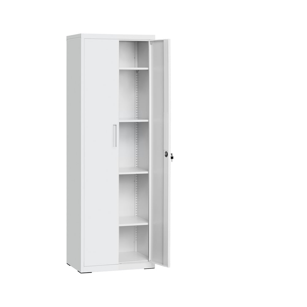 Metalen Archiefkast met 2 Deuren en 4 Verstelbare Planken, 180 cm Hoog
