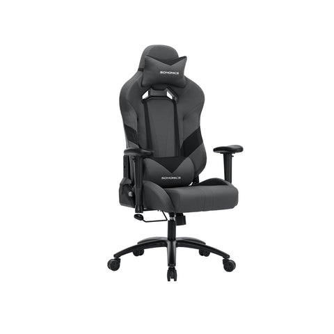 Ergonomische Gamingstoel met Hoofdsteun en Lendenkussen, Grijs