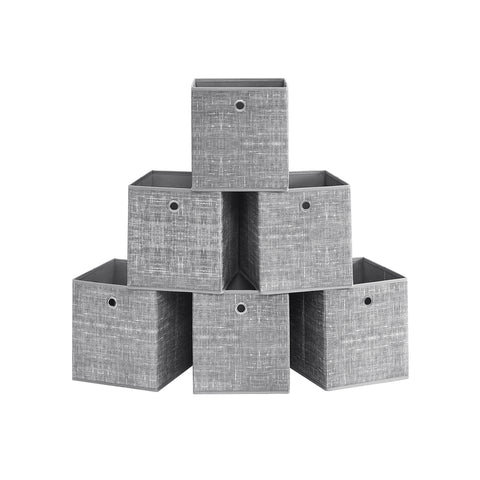 Opbergdozen van Vliesstof voor Kubusplank, Set van 6, 26 x 26 x 28 cm