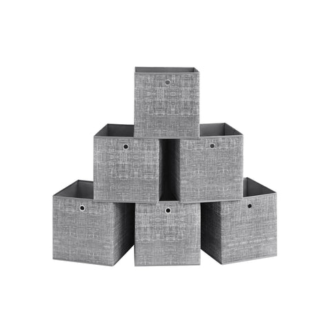 Opvouwbare Opbergkubussen van Non-woven Stof met Handvat, Set van 6