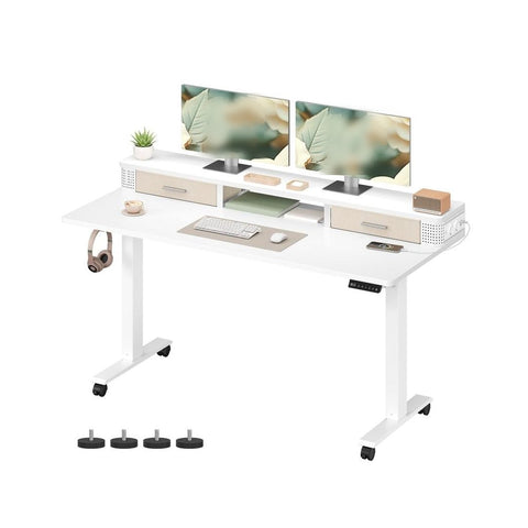 Elektrisch Verstelbaar Zit-Sta Bureau met Lades en USB-Oplaadpunten – productweergave 1 | De Groot Living
