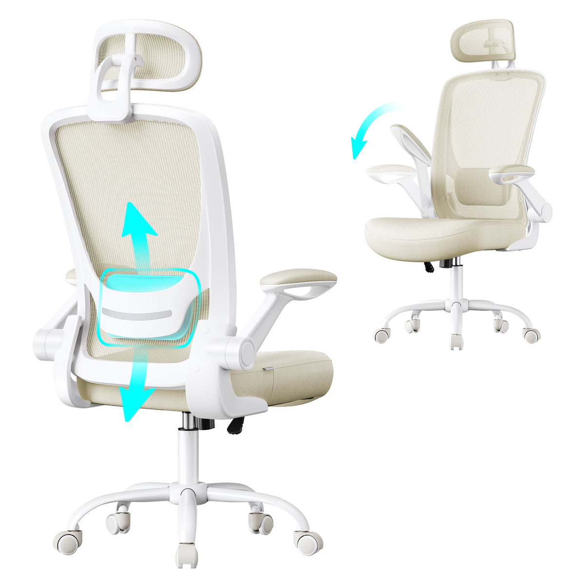 Ergonomische Bureaustoel met Gaasbekleding en Wipfunctie – productweergave 6 | De Groot Living