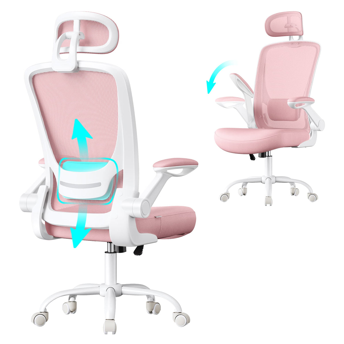 Ergonomische Bureaustoel met Gaasbekleding en Wipfunctie – productweergave 8 | De Groot Living