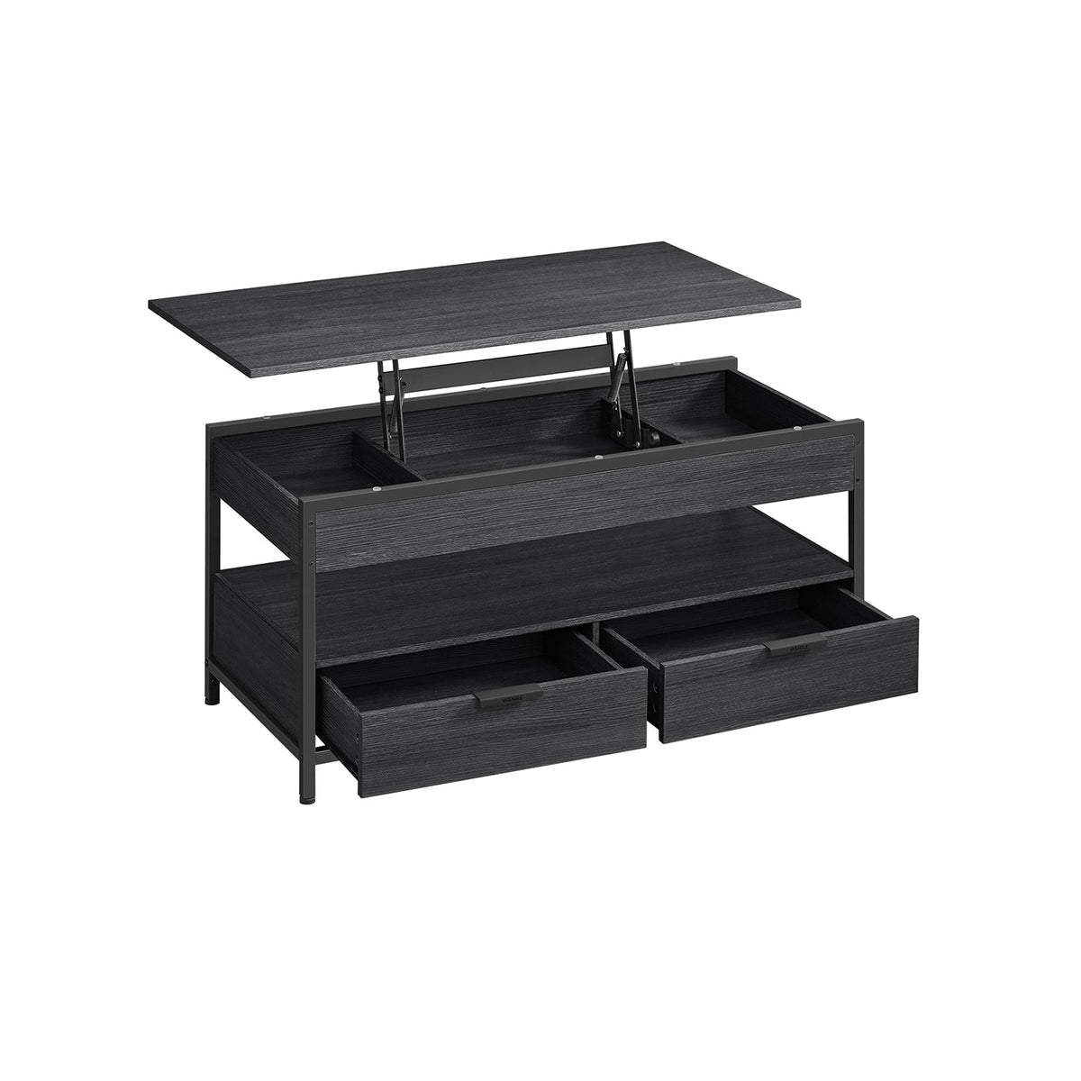In Hoogte Verstelbare Salontafel met Laden en Open Vak – productweergave 2 | De Groot Living