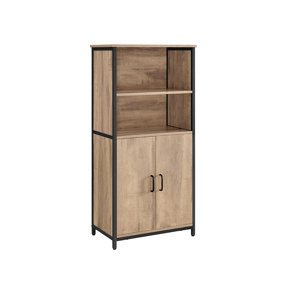 Keukenkast met 2 Open Vakken en Kastje in Industrieel Design – productweergave 2 | De Groot Living