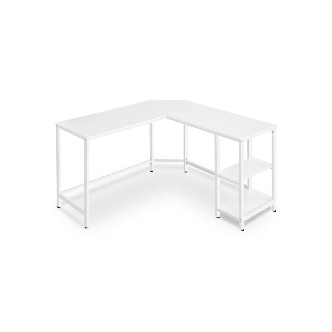 L-vormig Hoekbureau met Opbergplanken en Houtlook Werkblad – productweergave 24 | De Groot Living