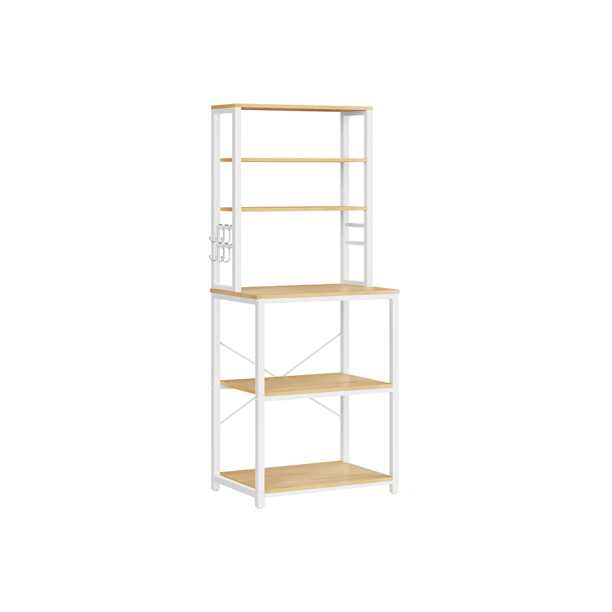 Metalen Keukenrek met Legplanken en 6 Haken in Industrieel Design – productweergave 2 | De Groot Living