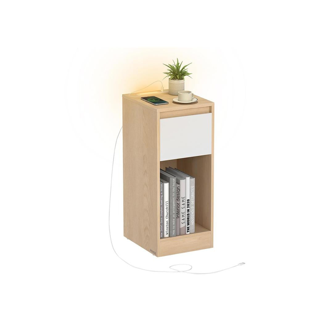 Nachtkastje met LED-Verlichting en USB-A & USB-C Oplaadpunten – productweergave 2 | De Groot Living