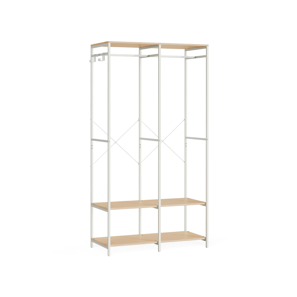 Open Kledingkast met Kledingroede en Afneembare Haken – productweergave 3 | De Groot Living