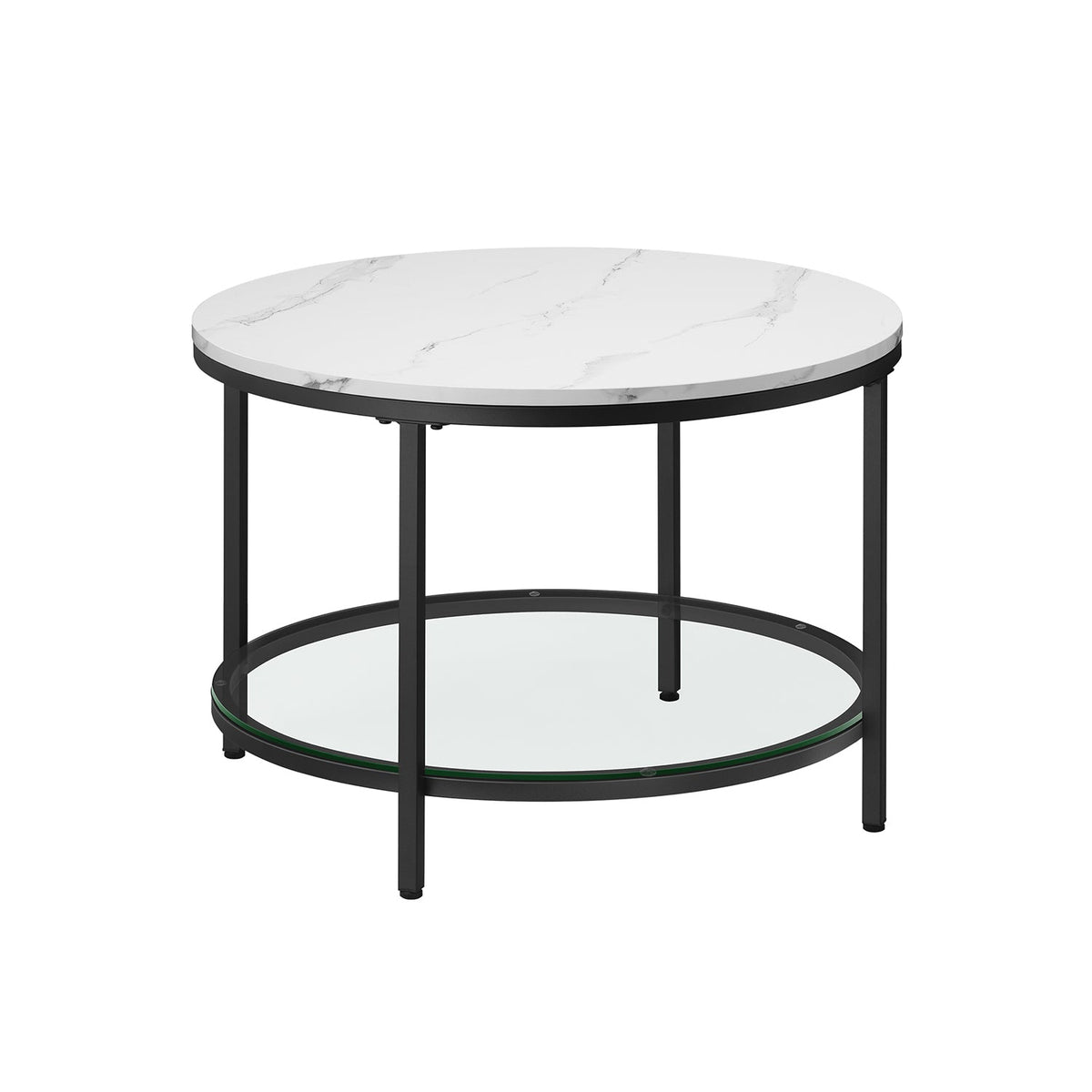 Salontafel met Glazen Blad en 2 Planken in Marmerlook – productweergave 5 | De Groot Living