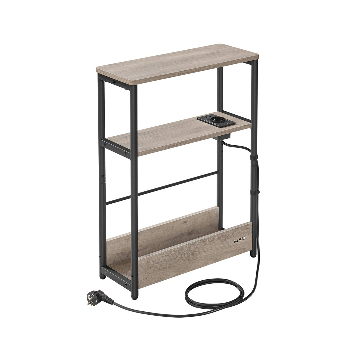 Smalle Bijzettafel met 3 Planken en Oplaadfunctie – productweergave 3 | De Groot Living