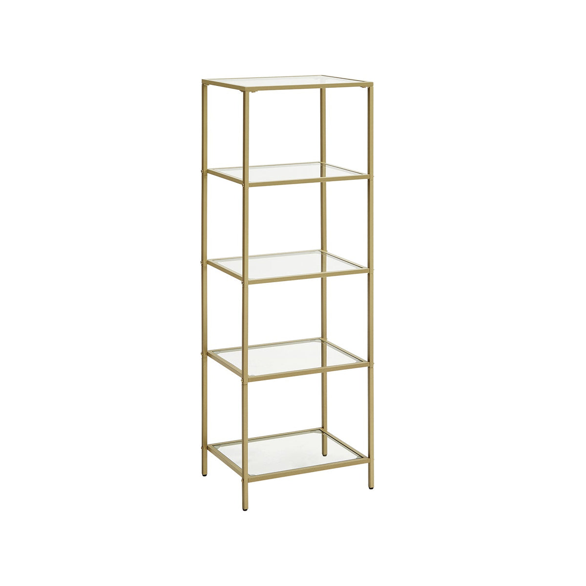 Smalle Stellingkast van Gehard Glas met Stalen Frame – productweergave 1 | De Groot Living