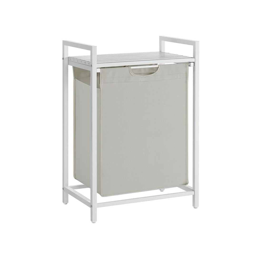 Wasmand met 2 Uittrekbare Waszakken en Opbergblad Van Staal – productweergave 3 | De Groot Living