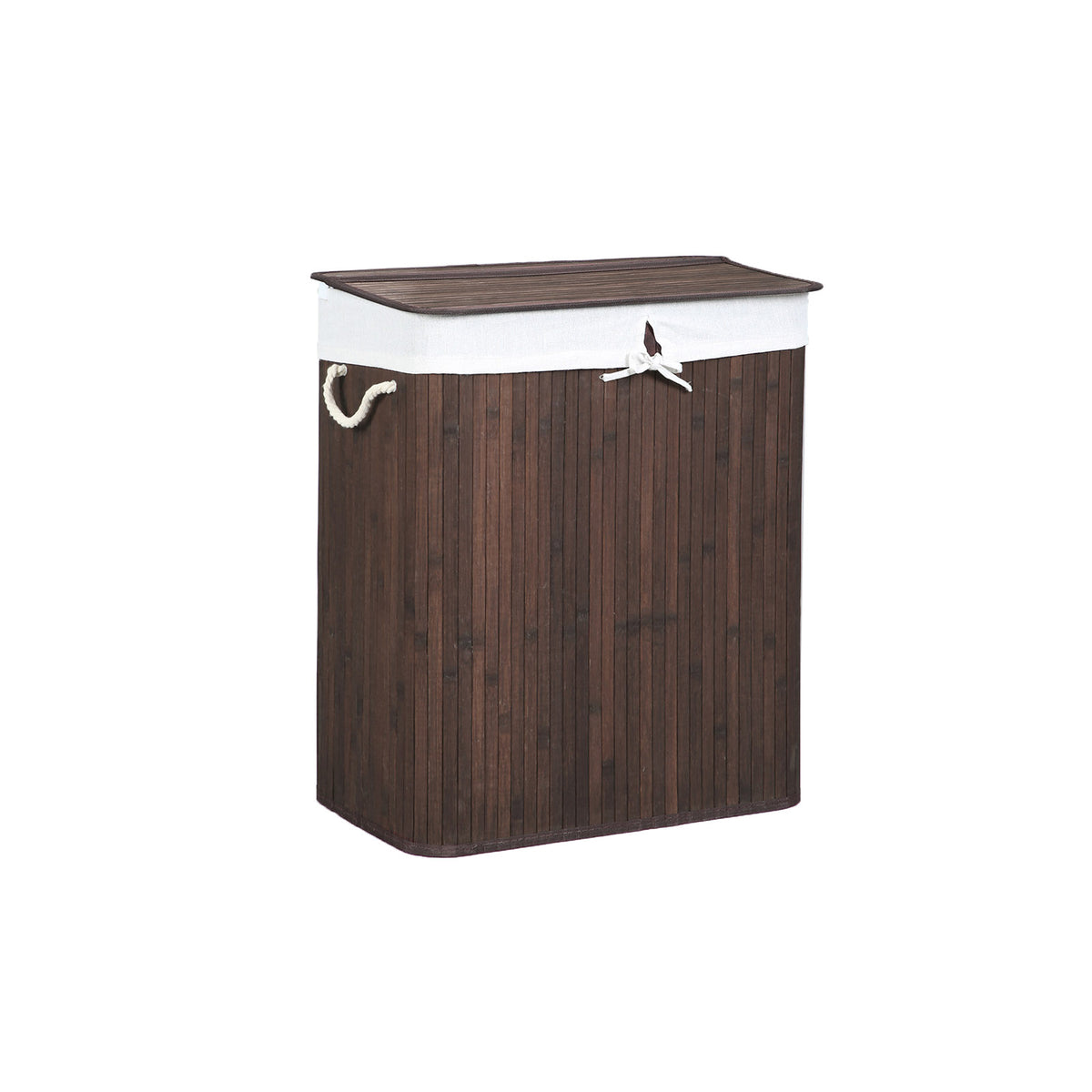 Bamboe Wasmand met Deksel en Afneembare Waszak, 100 L