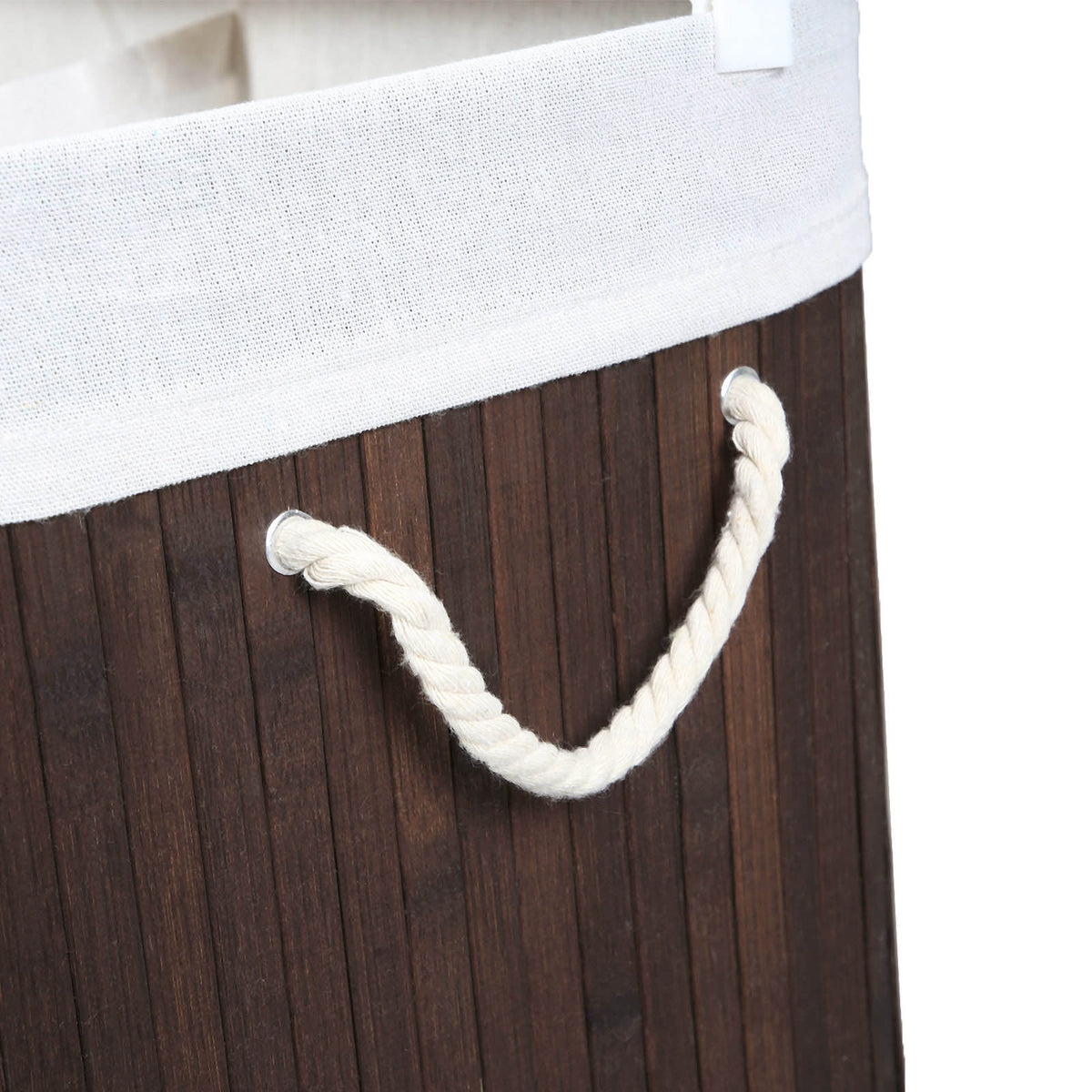 Bamboe Wasmand met Deksel en Afneembare Waszak, 100 L