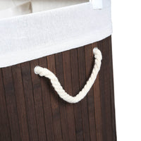 Bamboe Wasmand met Deksel en Afneembare Waszak, 100 L