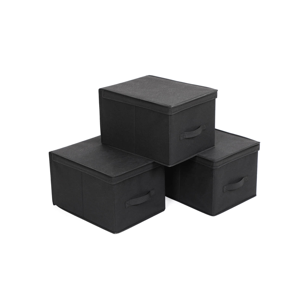 Vouwdozen met Scharnierend Deksel en Labelhouder, Set van 3, 40 x 30 x 25 cm