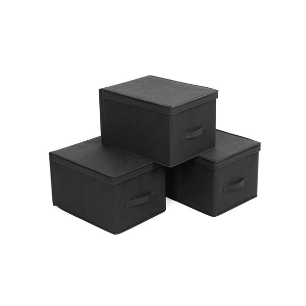 Vouwdozen met Scharnierend Deksel en Labelhouder, Set van 3, 40 x 30 x 25 cm