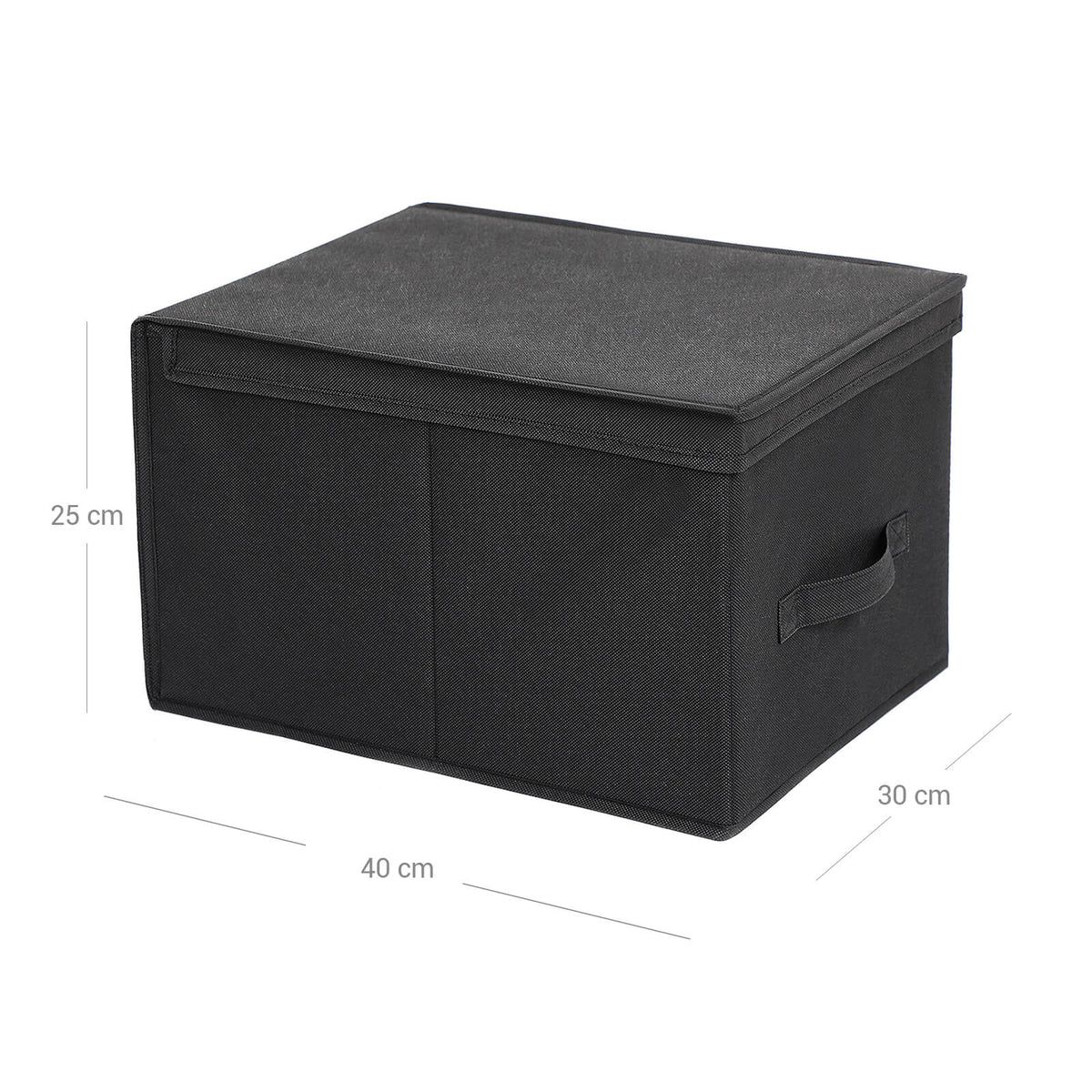 Vouwdozen met Scharnierend Deksel en Labelhouder, Set van 3, 40 x 30 x 25 cm