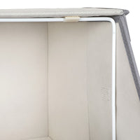 Stapelbare Opbergdozen met Metalen Frame en Deksel, Set van 4, Grijs