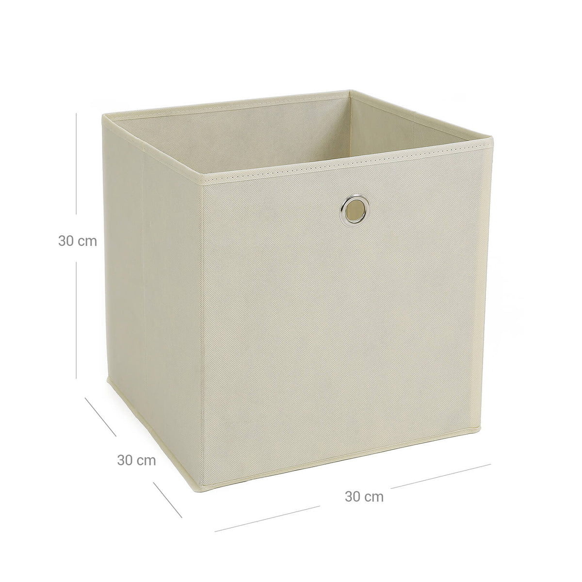 Opvouwbare Opbergdozen met Vingergat voor Kubusrek, Set van 6, 30 x 30 x 30 cm