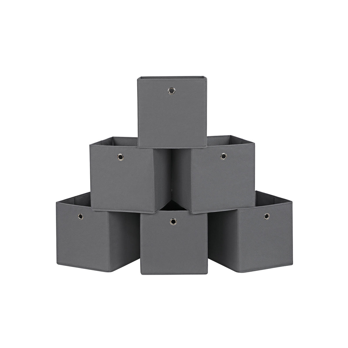 Opvouwbare Opbergdozen met Vingergat voor Kubusrek, Set van 6, 30 x 30 x 30 cm