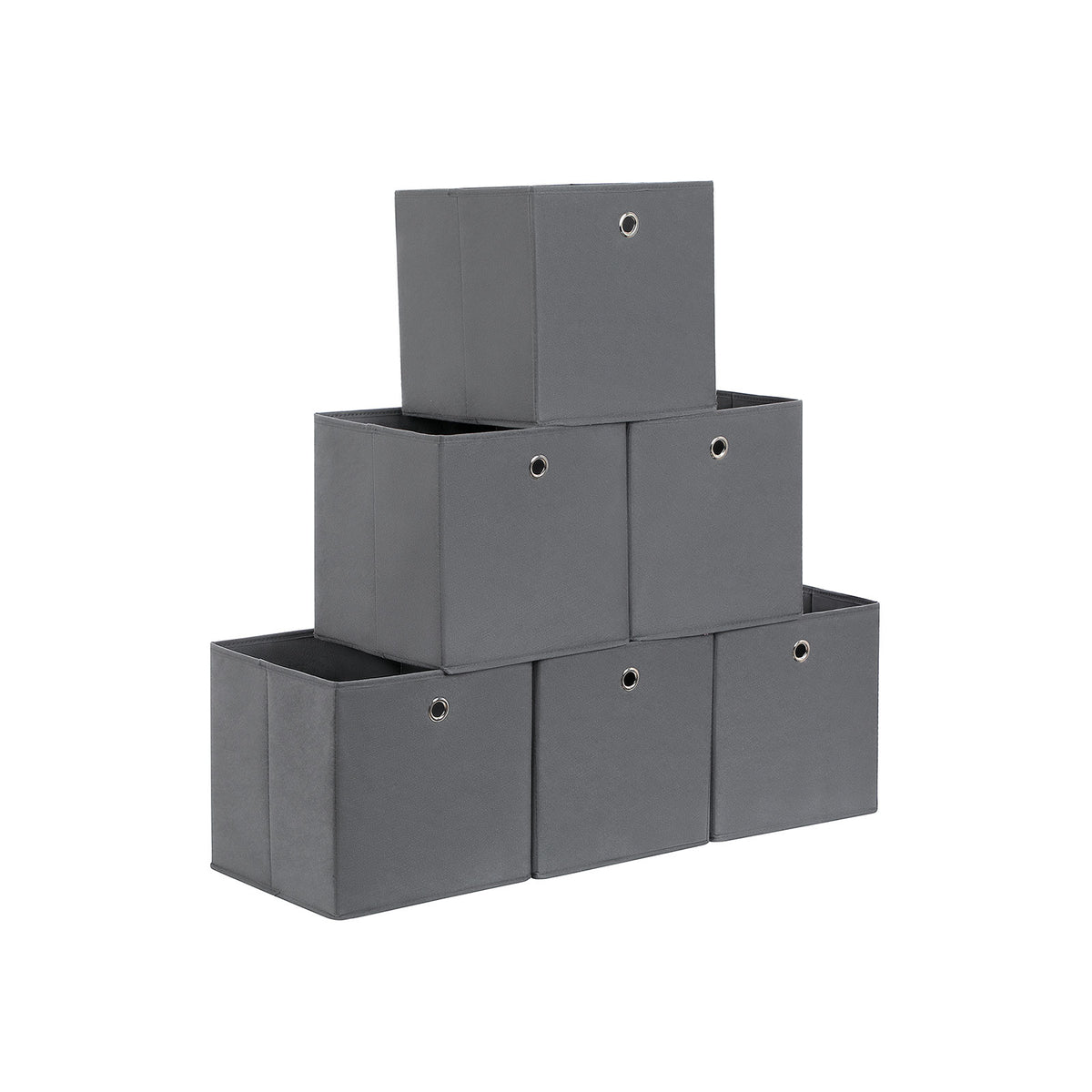 Opvouwbare Opbergdozen met Vingergat voor Kubusrek, Set van 6, 30 x 30 x 30 cm