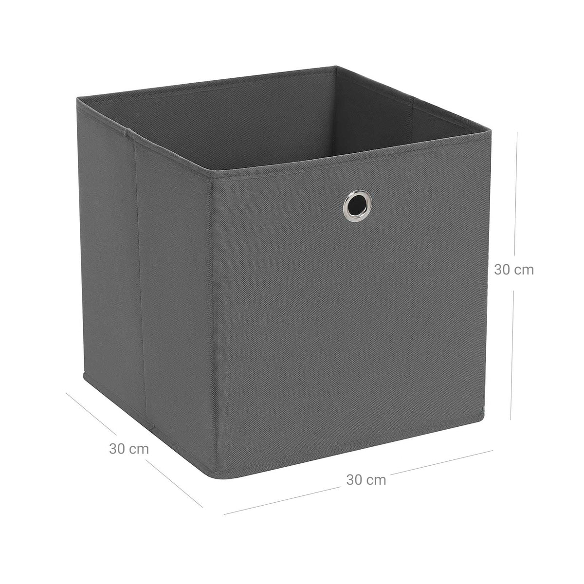 Opvouwbare Opbergdozen met Vingergat voor Kubusrek, Set van 6, 30 x 30 x 30 cm