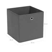 Opvouwbare Opbergdozen met Vingergat voor Kubusrek, Set van 6, 30 x 30 x 30 cm