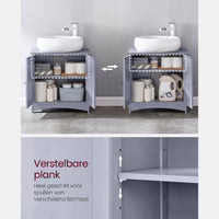 Wastafelonderkast met 2 Deuren en Verstelbare Plank, 60 x 30 x 60 cm