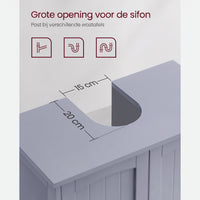 Wastafelonderkast met 2 Deuren en Verstelbare Plank, 60 x 30 x 60 cm