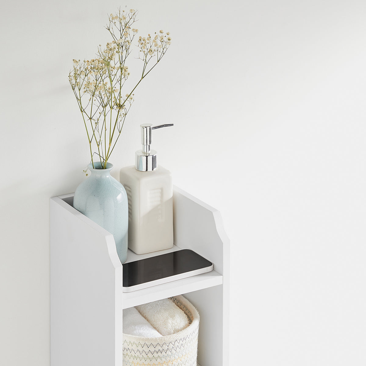 Smalle Toiletkast met Verstelbare Planken, 18 x 20 x 80 cm