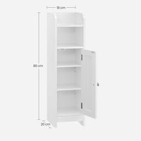 Smalle Toiletkast met Verstelbare Planken, 18 x 20 x 80 cm