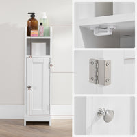 Smalle Toiletkast met Verstelbare Planken, 18 x 20 x 80 cm