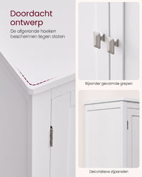 Badkamerkast met 4 Deuren en Verstelbare Planken, 30 x 60 x 110 cm