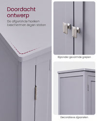 Badkamerkast met 4 Deuren en Verstelbare Planken, 30 x 60 x 110 cm