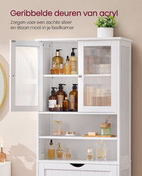 Badkamerkast met Led-verlichting, Lade en Verstelbare Planken, 30 x 60 x 170 cm