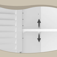 Hangende Badkamerkast met Dubbele Deur en Open Vak, 60 x 20 x 70 cm