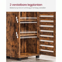 Hoge Badkamerkast in Vintage Bruin met 3 Open Vakken, 40 x 30 x 167 cm