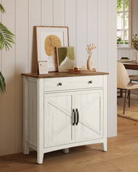 Dressoir met Schuifdeuren, Lade en Verstelbare Plank, 80 x 80 cm