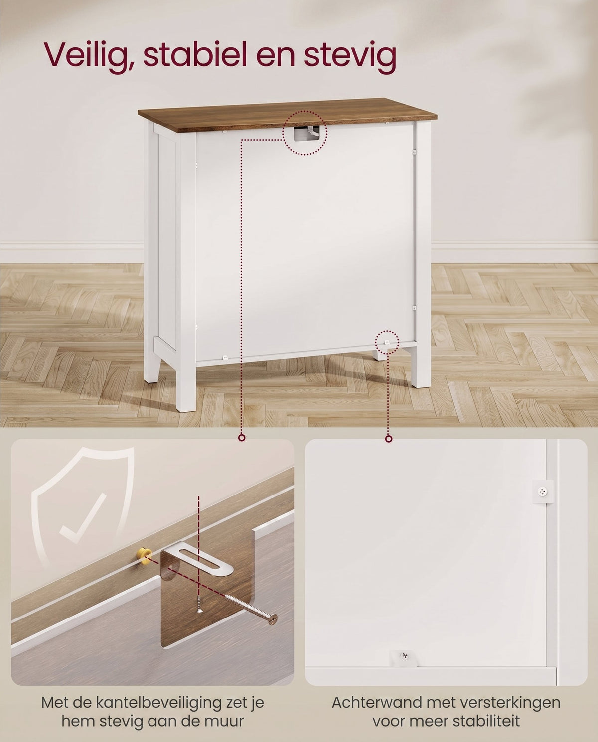Dressoir met Schuifdeuren, Lade en Verstelbare Plank, 80 x 80 cm