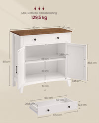Dressoir met Schuifdeuren, Lade en Verstelbare Plank, 80 x 80 cm