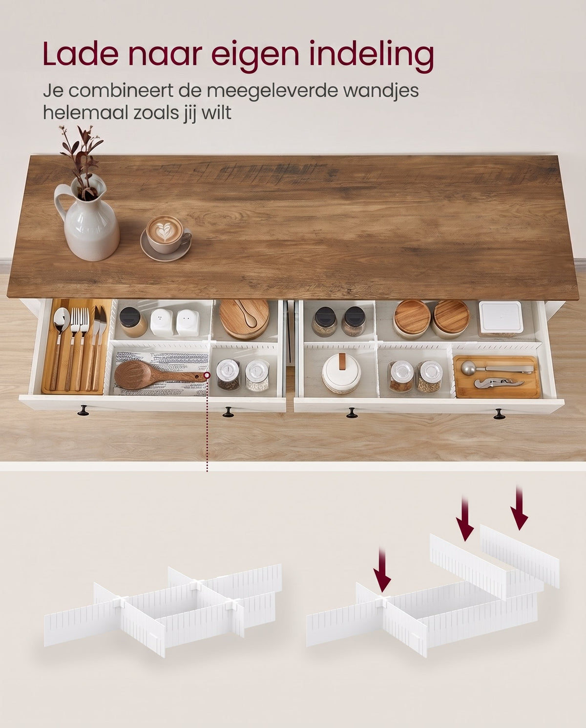 Dressoir met Schuifdeuren, Lade en Verstelbare Plank, 80 x 80 cm